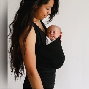 Lalabu Soothe Tank Shirt Black Baby Wearing Medium